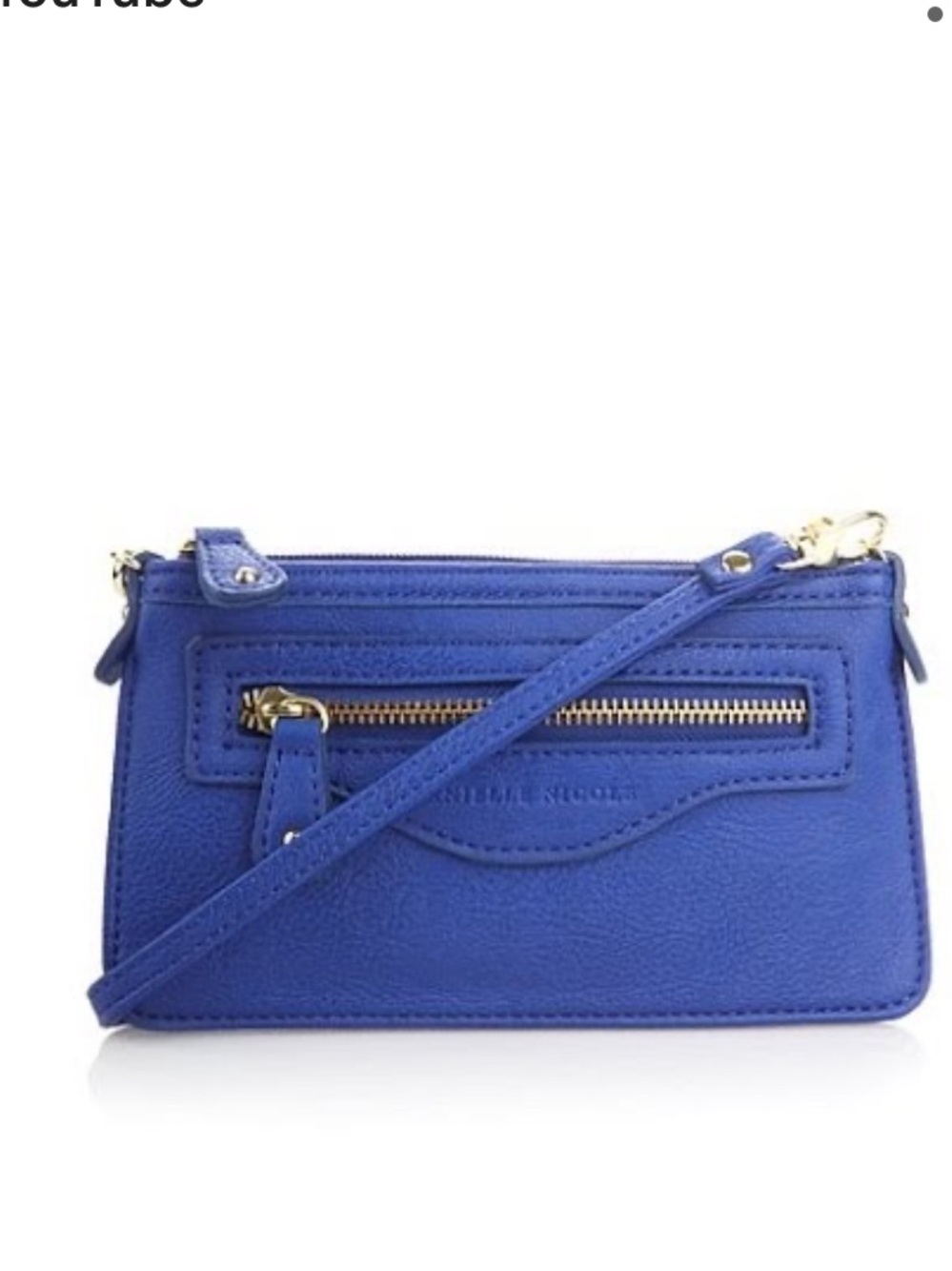 DANIELLE Nicole blue faux leather mini crossbody bag